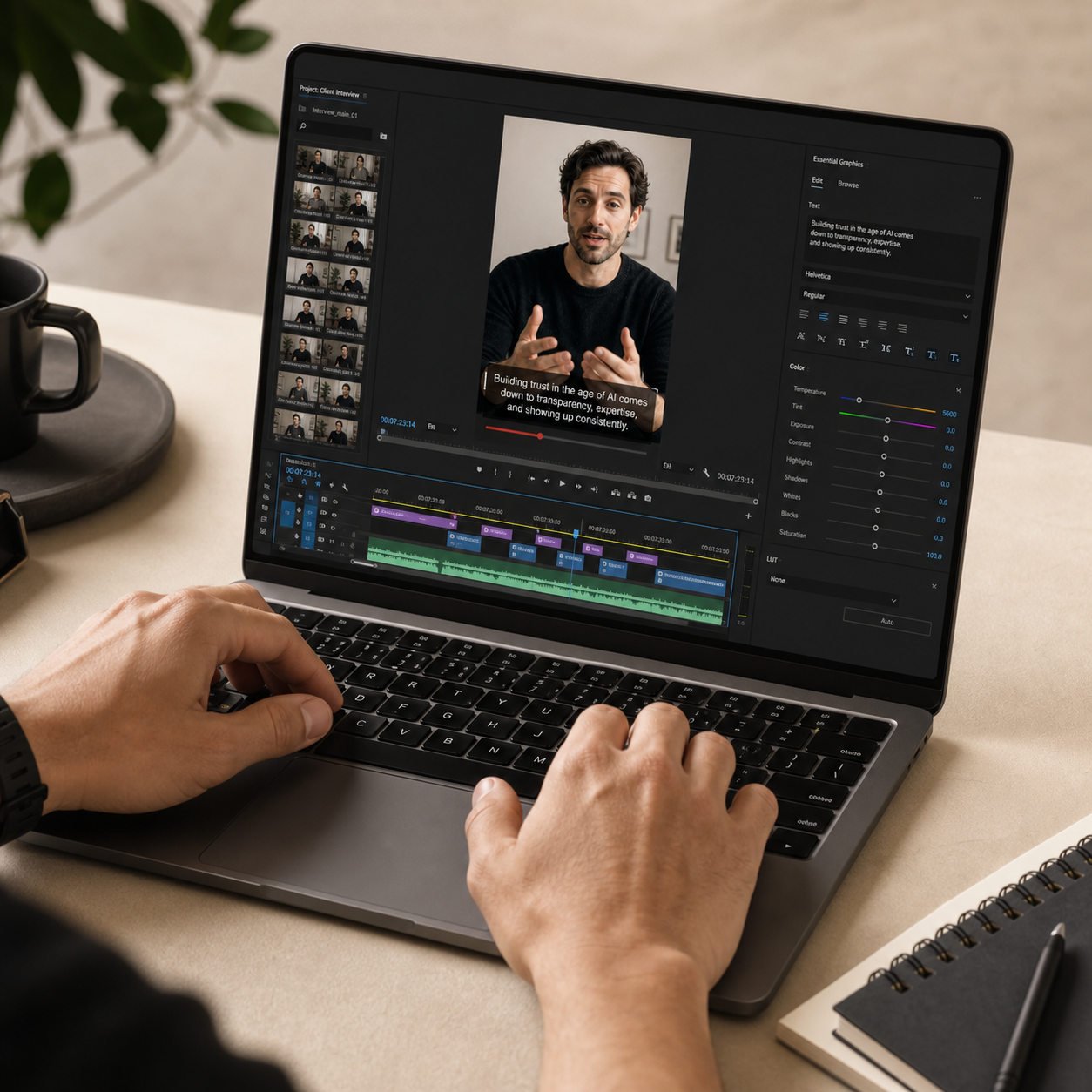LeadUp editing the recorded video into polished scenes